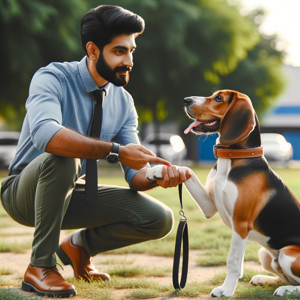 Professional dog trainer employing effective hound training techniques and canine discipline measures, showcasing dog obedience training and hound behavior correction methods for effective ways to train dogs.